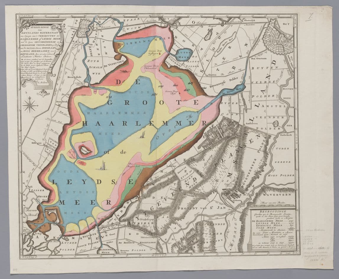 Map of the Haarlemmermeer and surrounding area.