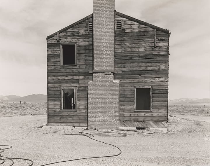Photographer Mark Ruwedel's mounted gelatin silver print, Typical American House, 2011.